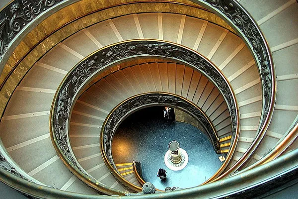 Rzym | Schody w Muzeum Watykańskim Rzym | Schody w Muzeum Watykańskim