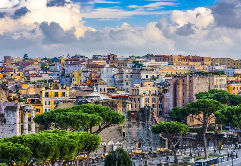 Widok na Rzym Widok na kolorowy Rzym